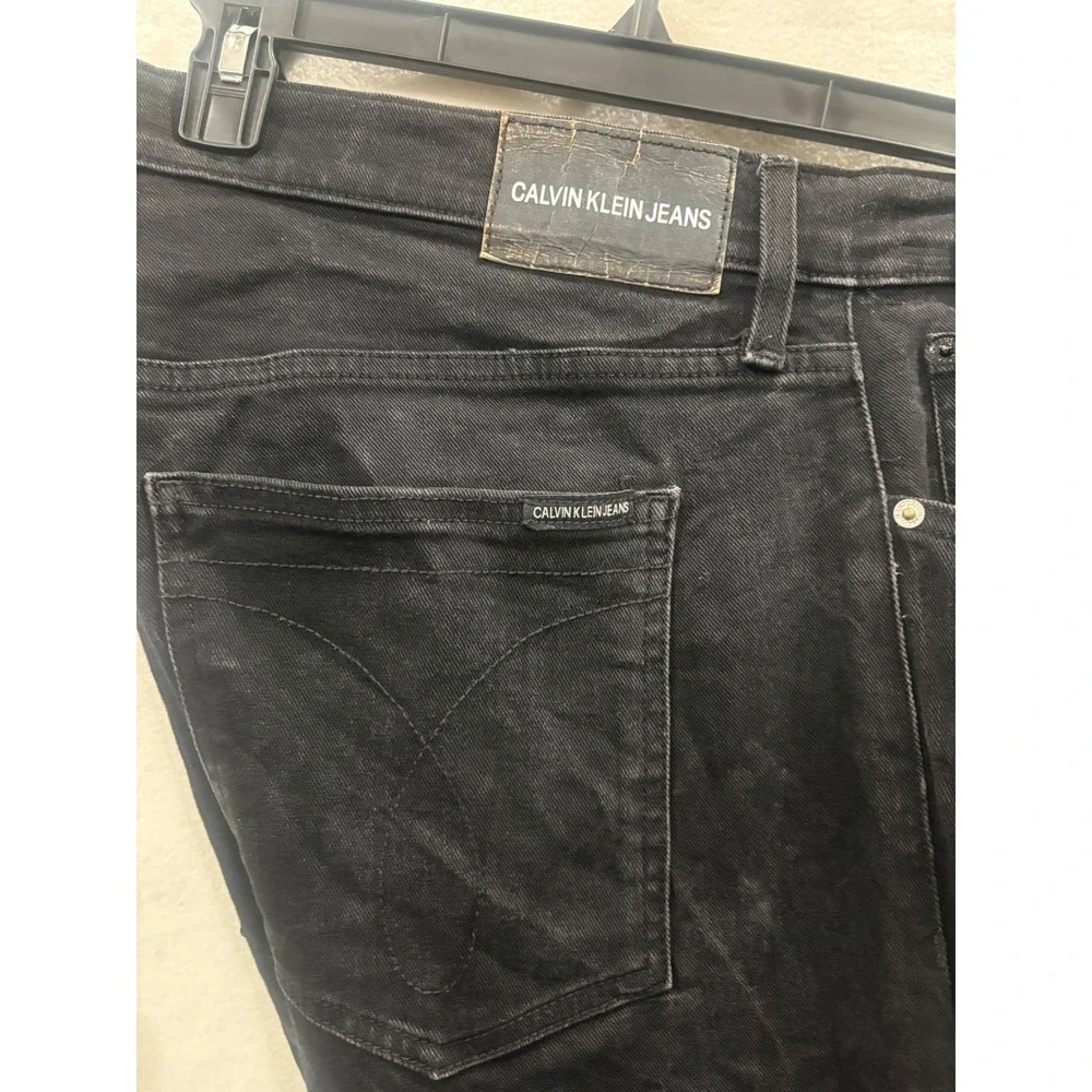 Calvin Klein Jeans Mens 38x30 Black CKJ 016 Skinny Fit Denim Pants